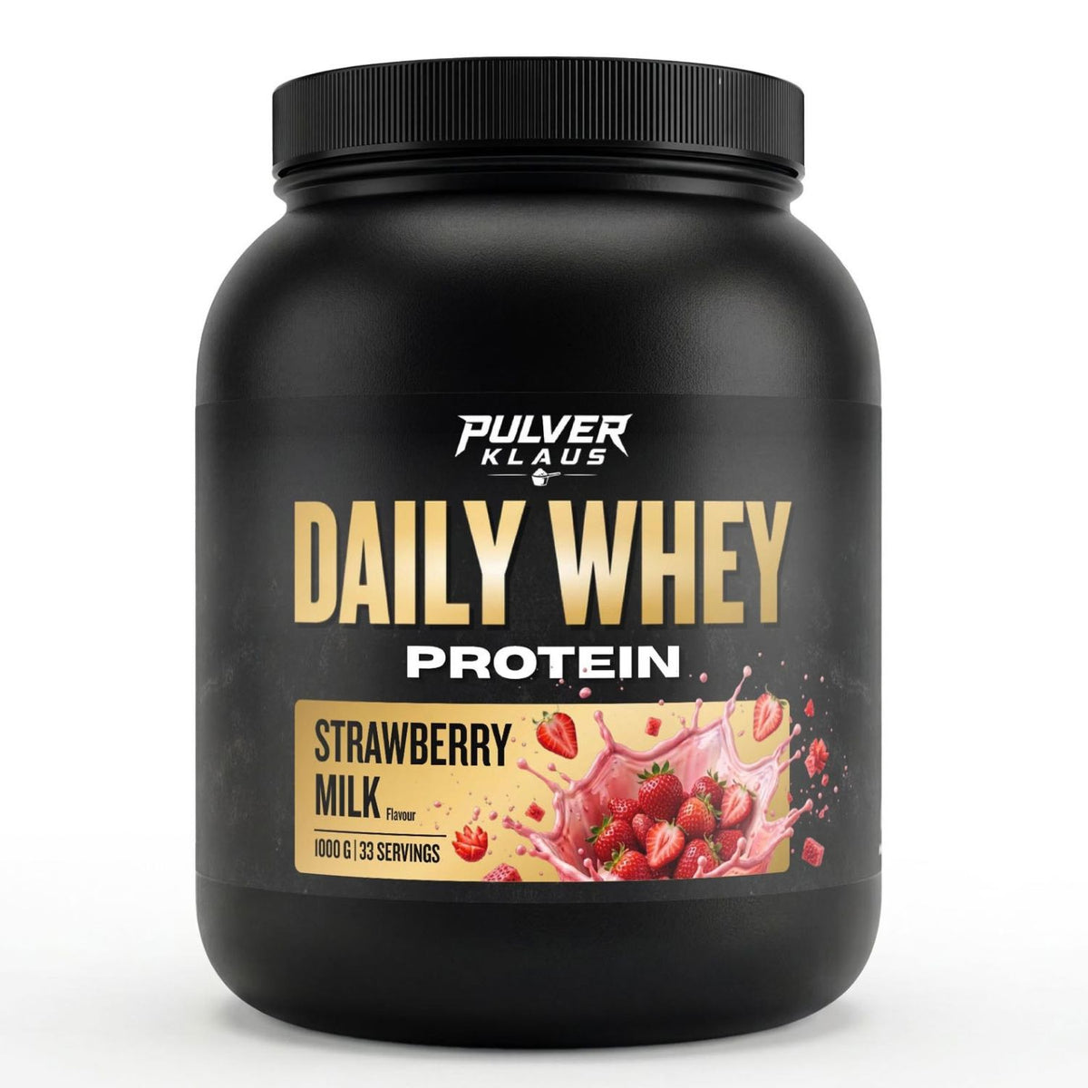 Pulverklaus Daily Whey Protein, Dose mit Erdbeer-Geschmack