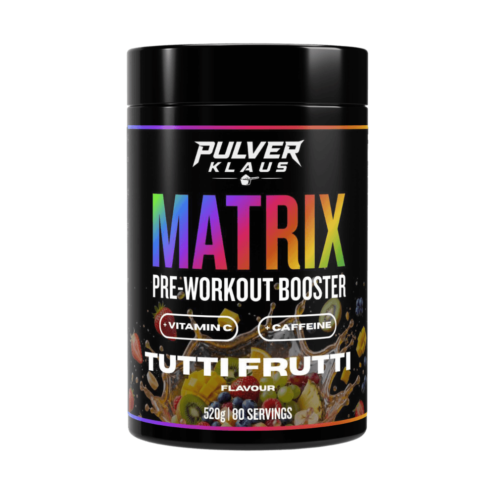Pulverklaus Matrix Pre-Workout Booster Dose, schwarz, Tutti Frutti, 520 g