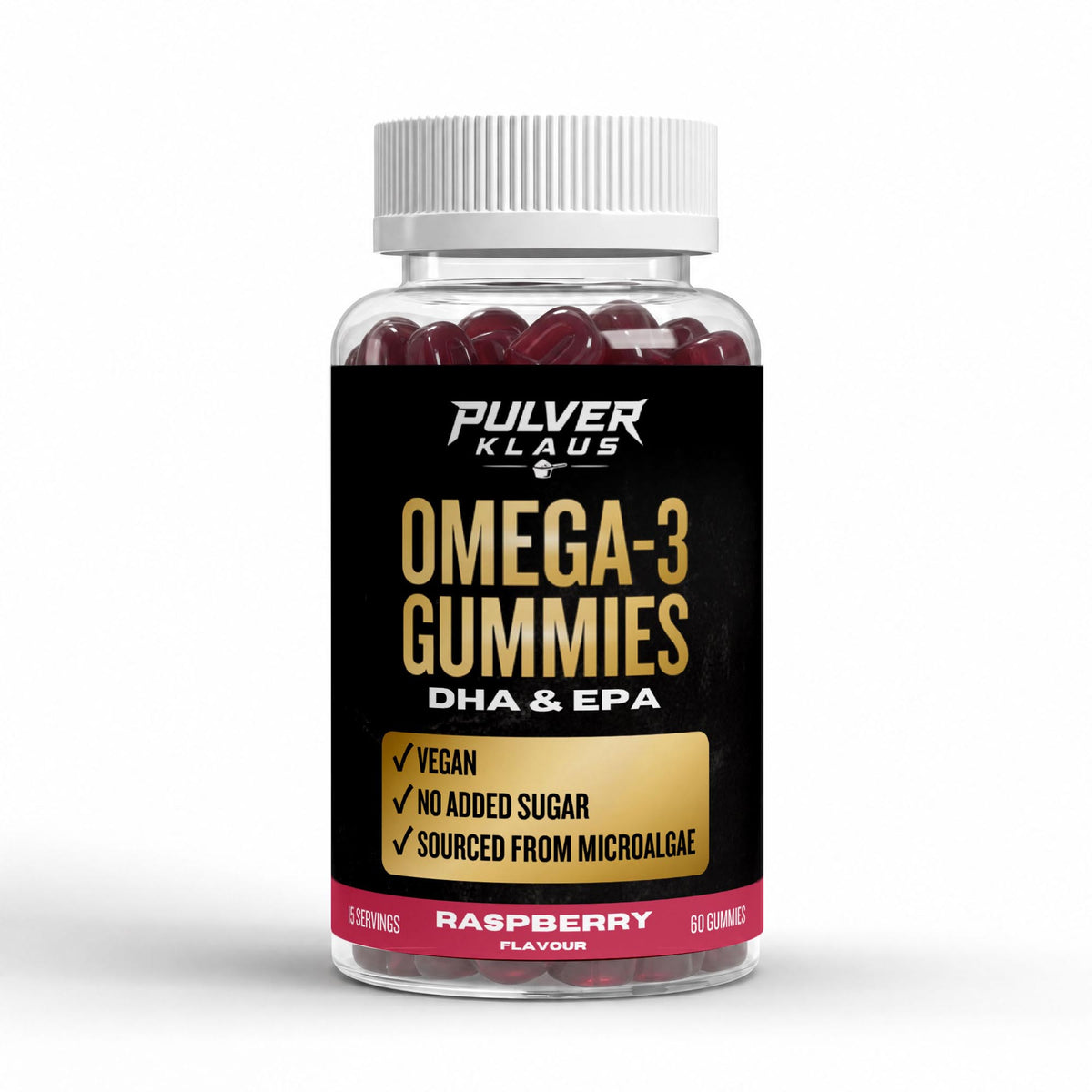 Pulverklaus Omega-3 Gummies Raspberry 60 Stück