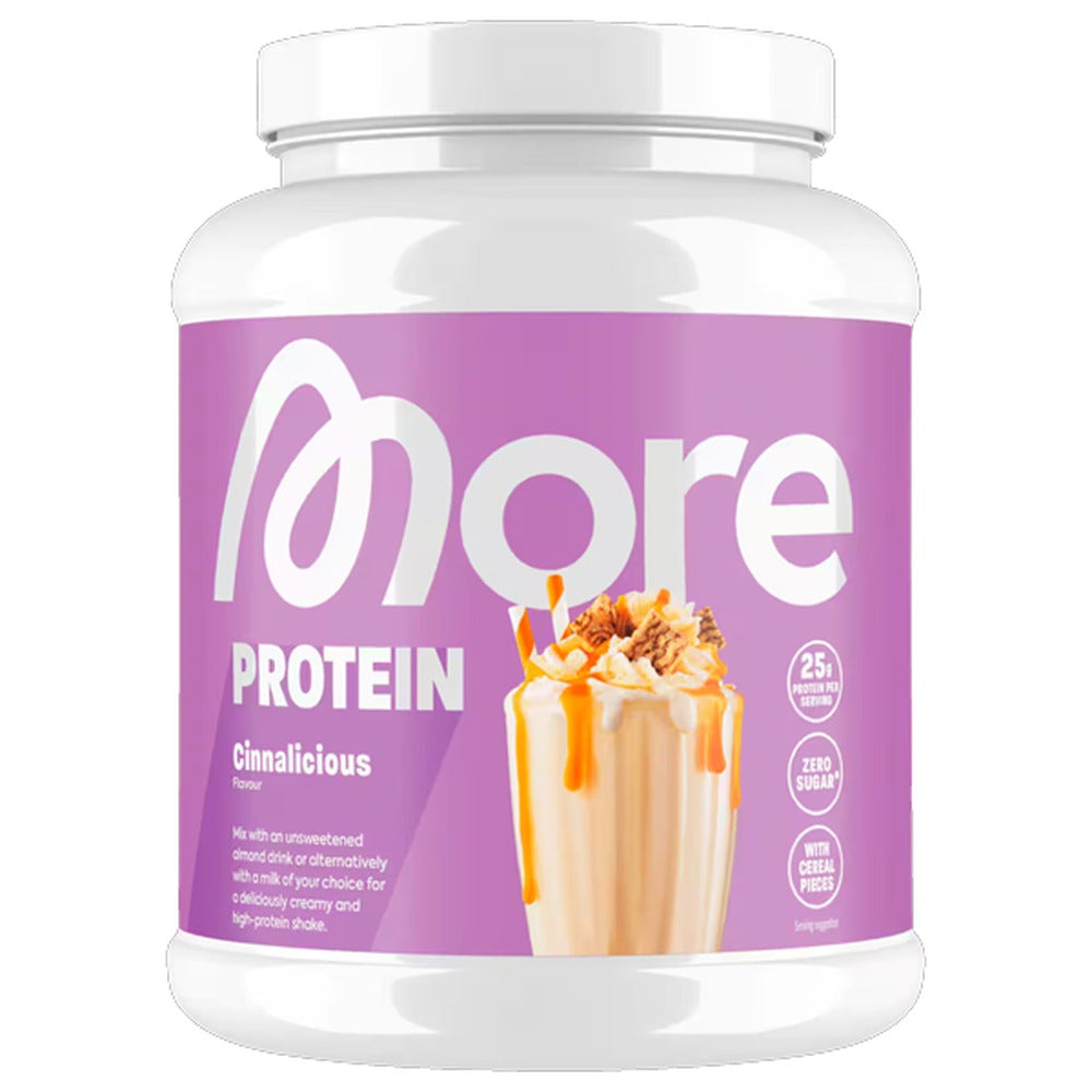 More Protein Milkshake Style 600 g: Dose mit Cinnalicious Proteinshake-Aufdruck