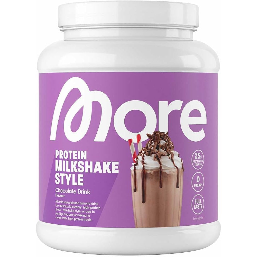 More Protein Milkshake Style 600 g: Dose mit Chocolate Drink Aufdruck