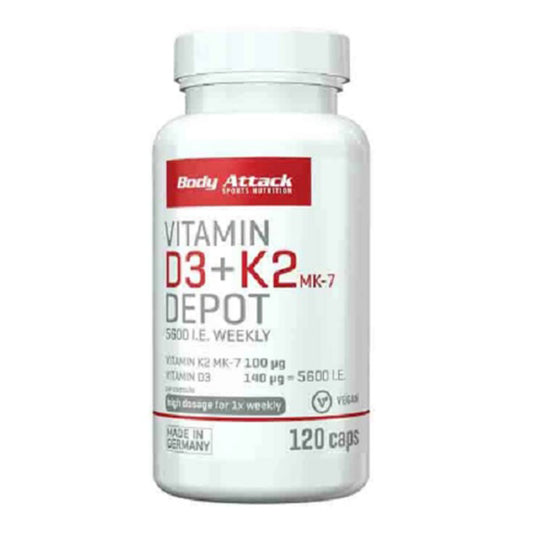 Body Attack Vitamin D3+K2 120 caps