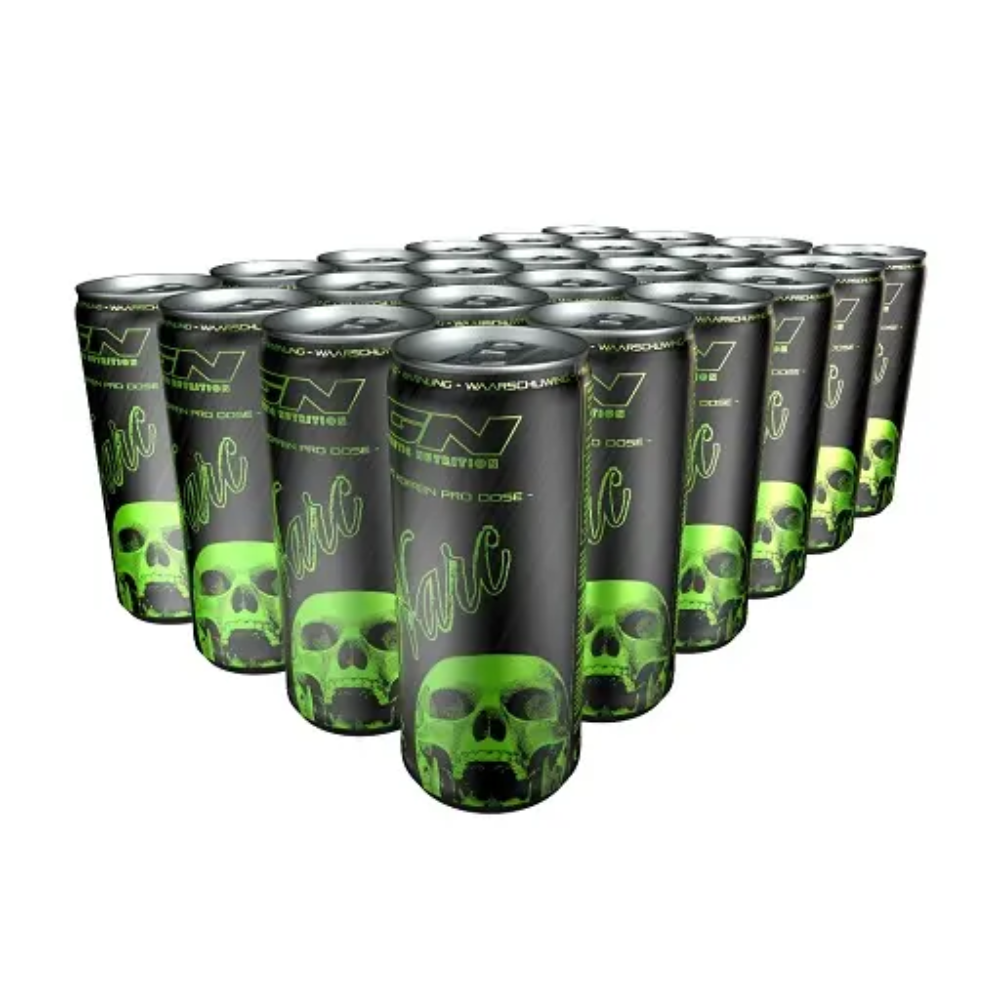 Getränkedosen-Set, 24×250 ml, grün-schwarzes Skull-Design