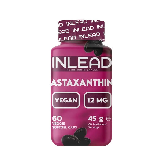 INLEAD Astaxanthin 12 mg: Flasche mit veganen Weichkapseln, 60 Portionen