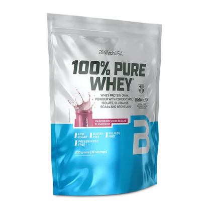 BioTech 100% Pure Whey 900 g Beutel, Raspberry-Cheesecake-Geschmack